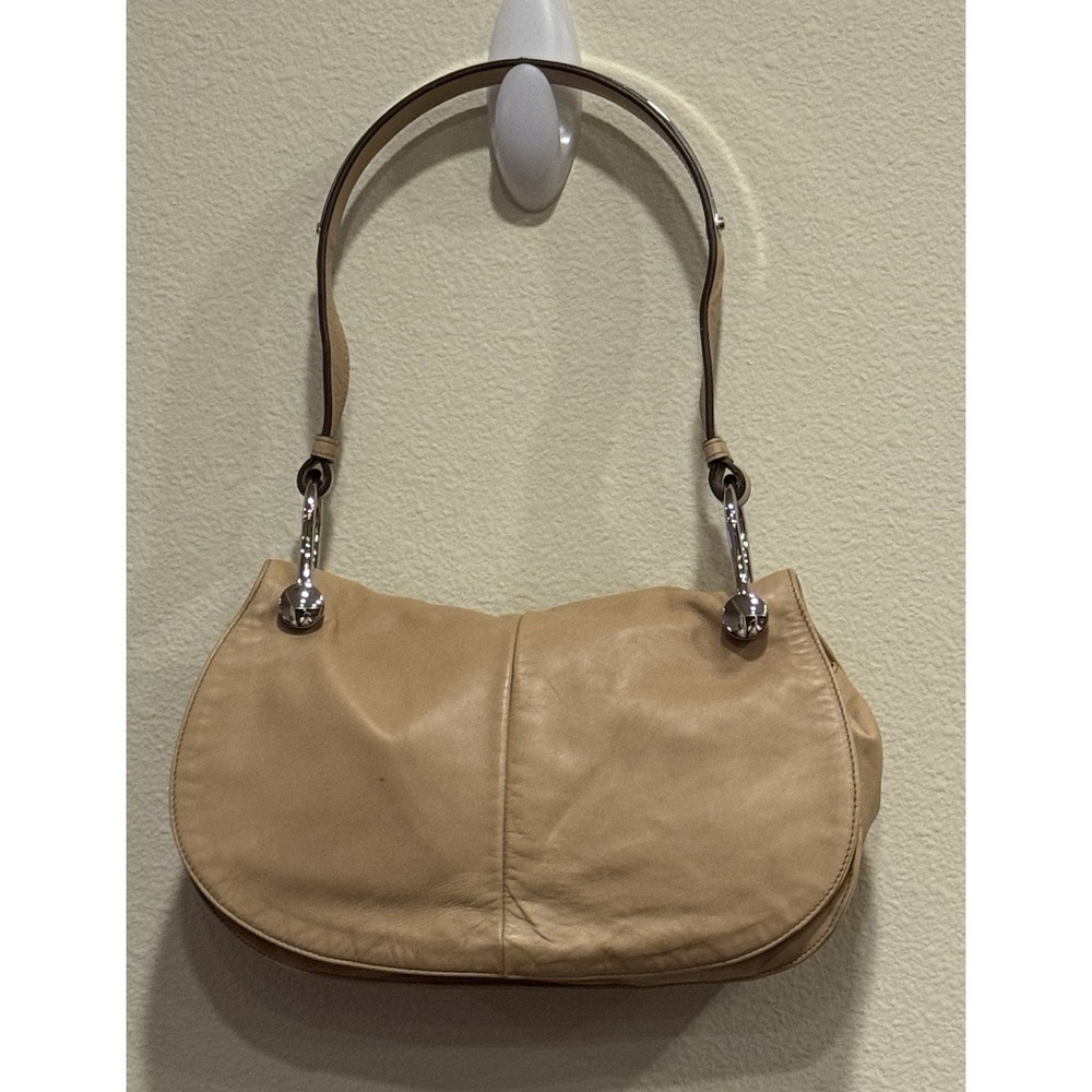 Sergio Ross Beige Leather Shoulder Bag Purse Italy